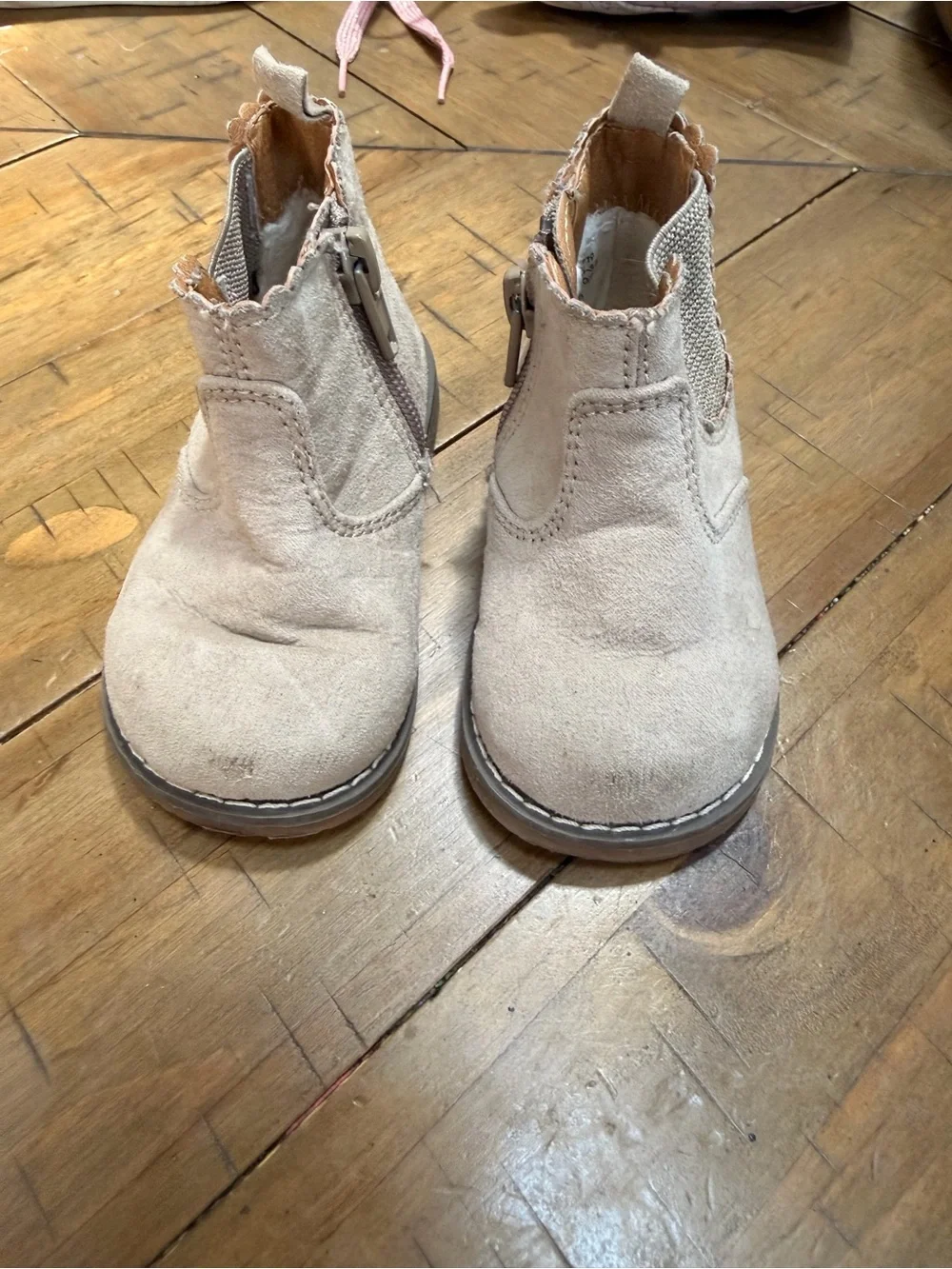 H&M Kids imitation Suede Zip & Elastic Ankle Boots - Beige